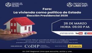 Problema de la vivienda se abordará en foro organizado por el colegio de Arquitectos