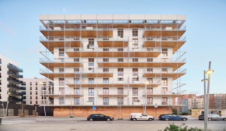 Arquitectura en madera 40 viviendas sociales en Barcelona